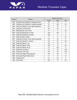 Medidas Troqueles Cajas - Paper SRL