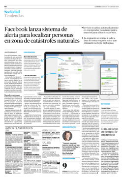 Facebook lanza sistema de alerta para localizar - Papel Digital