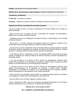 Mtro. Emigdio Juli&aacute;n Becerra Valenzuela - Facultad de Derecho