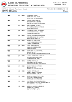 Salidas Memorial Francisco Alonso Carpi - Club de Golf Escorpi&oacute;n