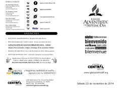 Programa de S&aacute;bado - iglesia central de la ciudad de m&eacute;xico