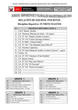 FIXTURE - Juegos Deportivos Magisteriales - Ugel 05