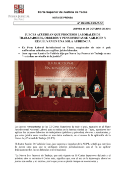 en pleno laboral jurisdiccional en tacna, jueces acuerdan que