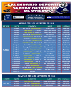 s&aacute;bado, d&iacute;a 25 de octubre del 2014 - Centro Asturiano de Oviedo