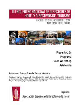Presentaci&oacute;n Programa Zona Workshop Asistencia - Hoteles Sociales