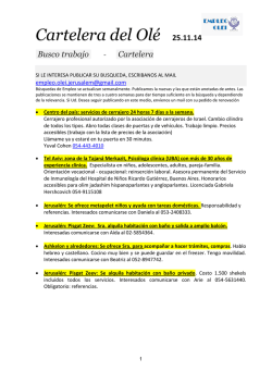 Cartelera del Ol&eacute; 04.11.14 Busco trabajo - Olei