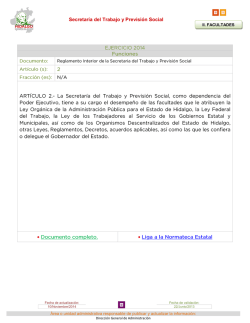 Secretar&iacute;a del Trabajo y Previsi&oacute;n Social EJERCICIO 2014