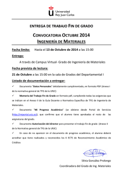 ENTREGA DE TRABAJO FIN DE GRADO CONVOCATORIA