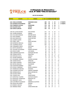 II Olimpiada de Matem&aacute;tica - I.E.E. N&ordm; 6066 &ldquo;Villa El Salvador&rdquo; - Trilce