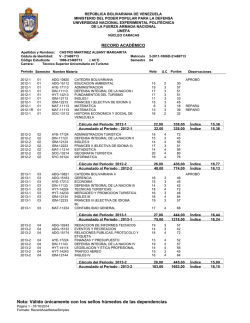 Nota: V&aacute;lido &uacute;nicamente con los sellos h&uacute;medos de las - Unefa