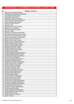 visita conyugal 13h30 a 15h00 12 de noviembre 2014