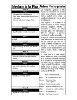 1. El pr&oacute;ximo viernes, 31 de octubre tendremos la Misa de Clausura