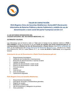 TALLER DE CAPACITACI&Oacute;N: FEDANET-‐RIE ESTADOS, SIGER