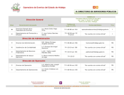Operadora de Eventos del Estado de Hidalgo III. DIRECTORIO DE