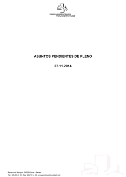 ASUNTOS PENDIENTES DE PLENO 05.11.2014 - Euskadi.net