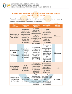 R&Uacute;BRICA DE EVALUACI&Oacute;N POR PROYECTOS AN&Aacute;LISIS - Unad