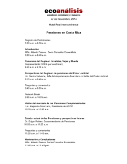 Pensiones en Costa Rica - Ecoan&aacute;lisis | Consultores Econ&oacute;micos y