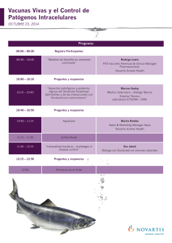 Vacunas Vivas y el Control de Pat&oacute;genos Intracelulares - Aqua