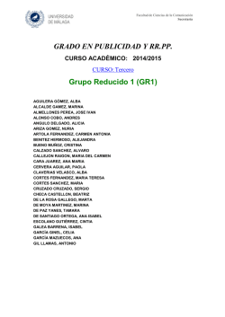GRADO EN PUBLICIDAD Y RR.PP. Grupo Reducido 1 (GR1)