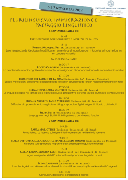 Plurilinguismo, immigrazione e paesaggio linguistico - Scienze della