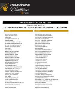 HOLE IN ONE CADILLAC 2014 - GOLF PROS &amp