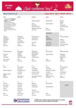 MENU OCTUBRE MEN&Uacute; 9 mad al - Gredos San Diego