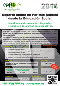Experto online en Peritaje judicial desde la Educaci&oacute;n Social - cpesrm