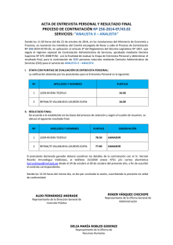 acta de entrevista personal y resultado final proceso de contrataci&oacute;n