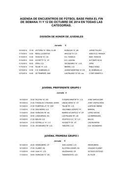 AGENDA DE ENCUENTROS DE F&Uacute;TBOL BASE PARA EL FIN DE