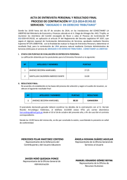 acta de entrevista personal y resultado final proceso de contrataci&oacute;n