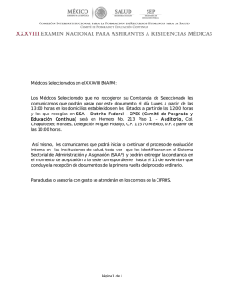 M&eacute;dicos Seleccionados en el XXXVIII ENARM: Los M&eacute;dicos - cifrhs