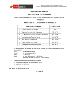 convocatoria_153 2014_minam_eval_tec - Ministerio del Ambiente