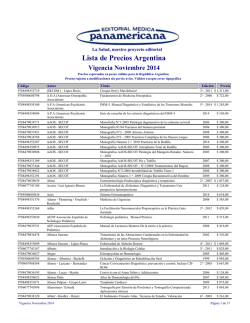 Lista de Precios Argentina - Editorial M&eacute;dica Panamericana