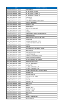 GIRO NOMBRE COMERCIAL Fast Foods - BBVA Continental