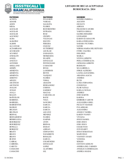 LISTADO DE BECAS ACEPTADAS BUROCRACIA 2014 - Issstecali