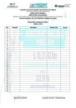 No. Plantel Nombre Matricula Turno 1 2 3 4 5 6 7 8 9 10 11 - cobaep