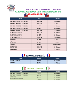 Horarios Rep. de Chile - Eiger