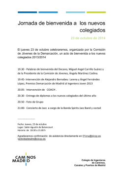 Jornada de bienvenida a los nuevos colegiados - Colegio de
