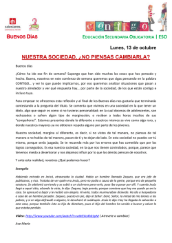Buenos d&iacute;as-ESO: 13-17 octubre 2014 - Salesianos