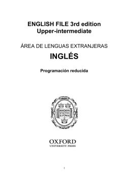 English File 3rd Ed. Upper-intermediate Programaci&oacute;n reducida EOI