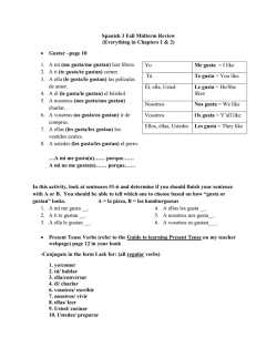 Spanish 3 Fall Midterm Review (Everything in Chapters 1 &amp