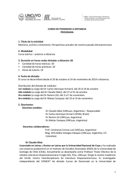 curso de posgrado - Facultad de Filosof&iacute;a y Letras - Universidad