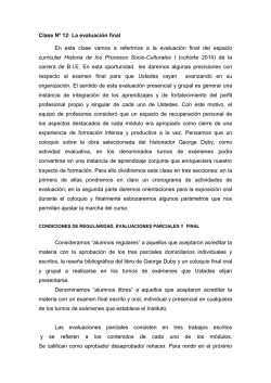 Primer a&ntilde;o A&ntilde;o - CLASE 12 - La evaluaci&Atilde;&sup3;n final