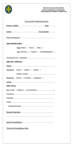 Examen fonoaudiol&oacute;gica - Instituto Superior del Profesorado JN