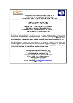GOBIERNO AUTONOMO MUNICIPAL DE EL ALTO PROYECTO DE
