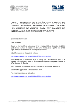 curso intensivo de espa&ntilde;ol-upv/campus de gandia. intensive
