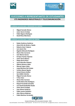 Proclamaci&oacute;n provisional candidaturas - Universidad de Cantabria