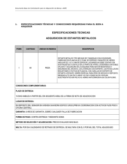1. especificaciones t&eacute;cnicas y condiciones requeridas para el bien a
