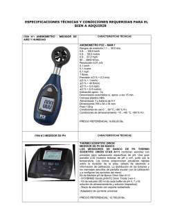 ESPECIFICACIONES T&Eacute;CNICAS Y CONDICIONES REQUERIDAS