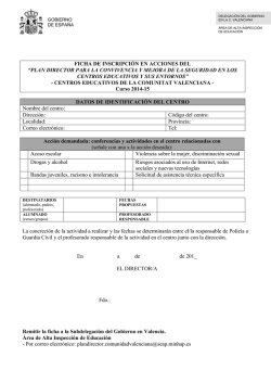 Ficha de inscripci&oacute;n en acciones del Plan Director para la